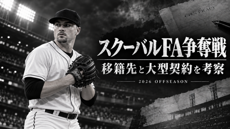 スクーバルの2026年オフのFA移籍先と大型契約を考察するモノトーンのアイキャッチ